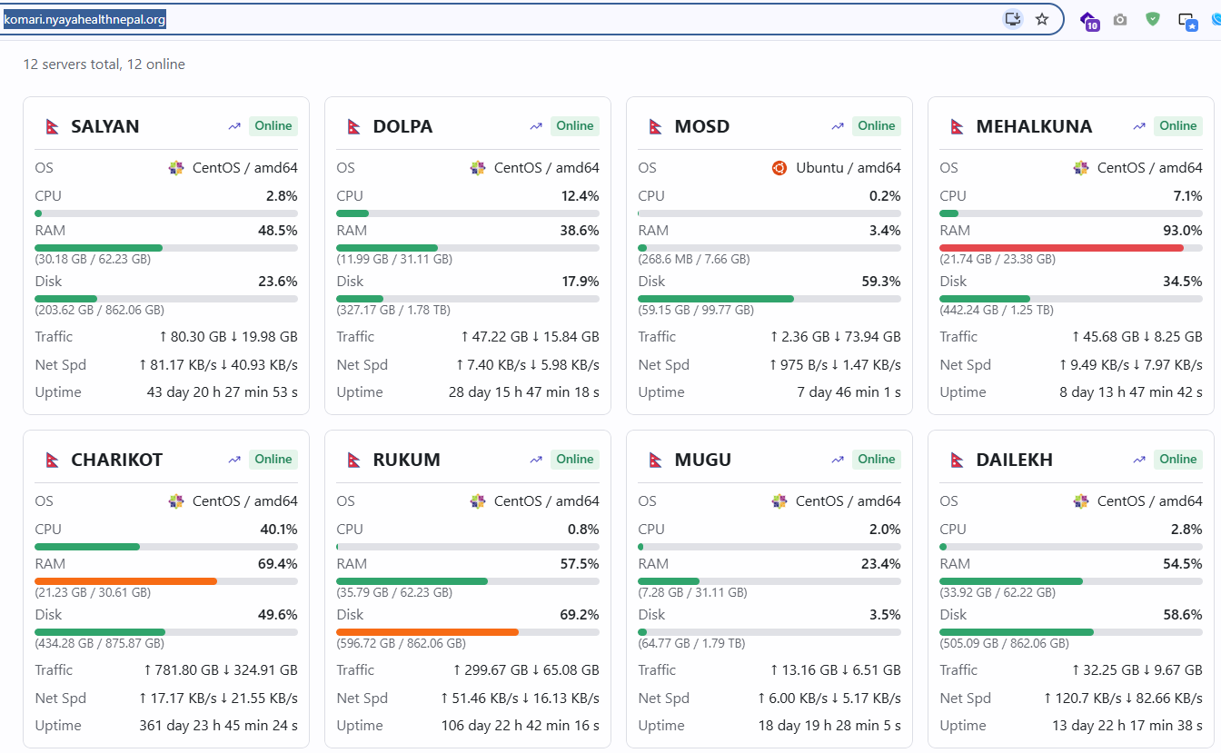 Server Monitoring Dashboard